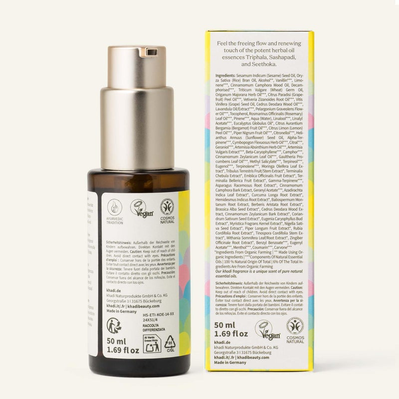 كادي زيت الجسم والبشرة من خادي تريفالا تراي-توكس، إكسير أيورفيدي للبشرة والروح، طبيعي 100%، عشبي ونباتي، يعزز إزالة السموم والتخلص من الشوائب، 1.69 أونصة - Image 3